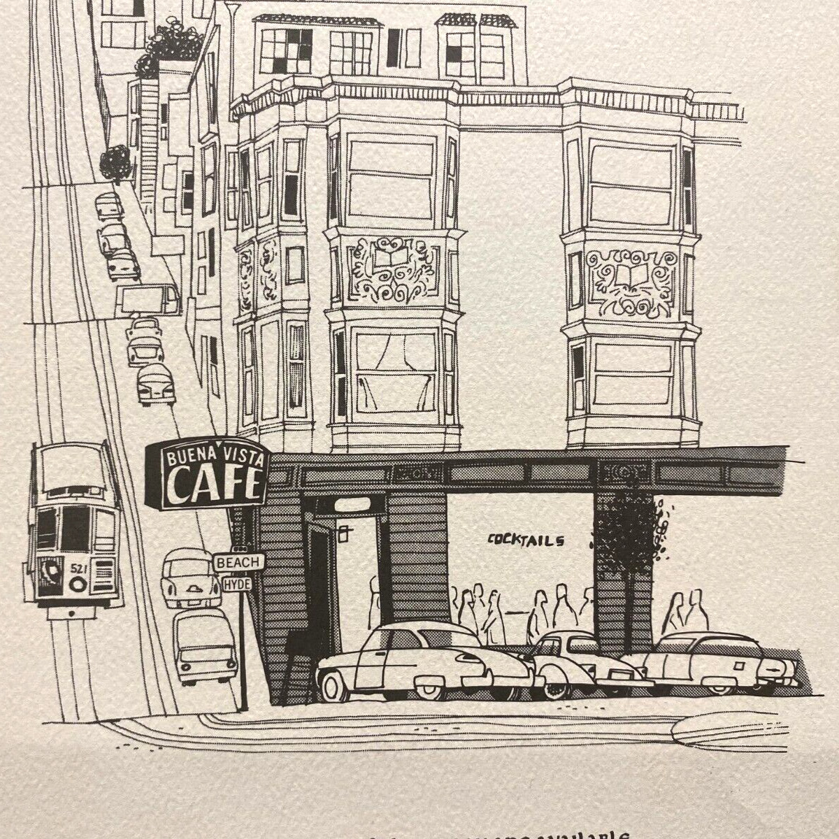 1960s Buena Vista Cafe Café Restaurant Menu Hyde Street San Francisco California