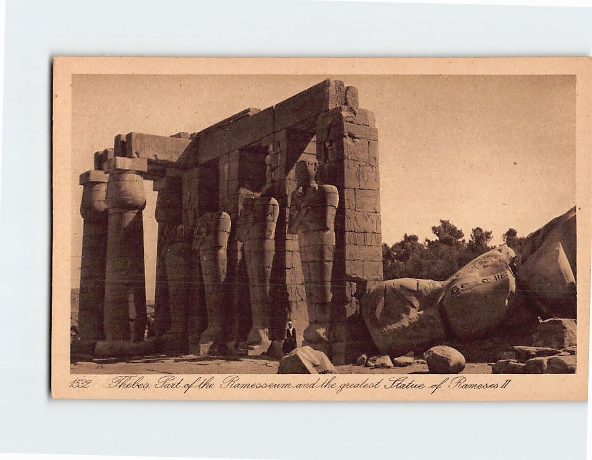 Postcard Thebes Part of the Ramesseum and the Greatest Statue of Rameses II