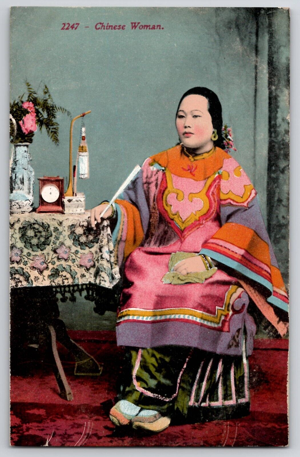 Chinatown San Francisco CA Chinese Woman Traditional Dress Vtg Postcard c1910's