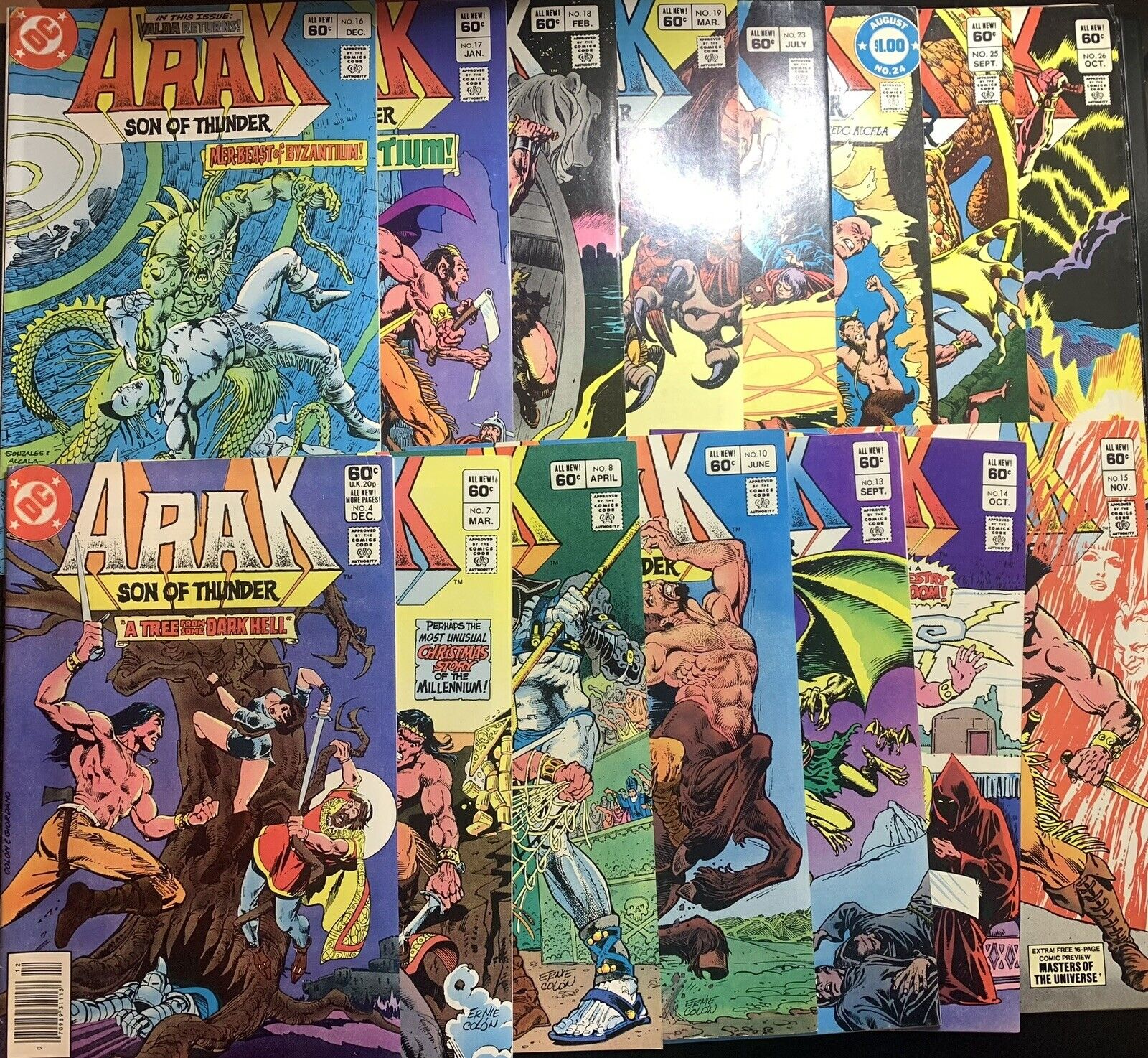 Arak Son Of Thunder #4-26 (15 Books) All Newsstands DC 1981