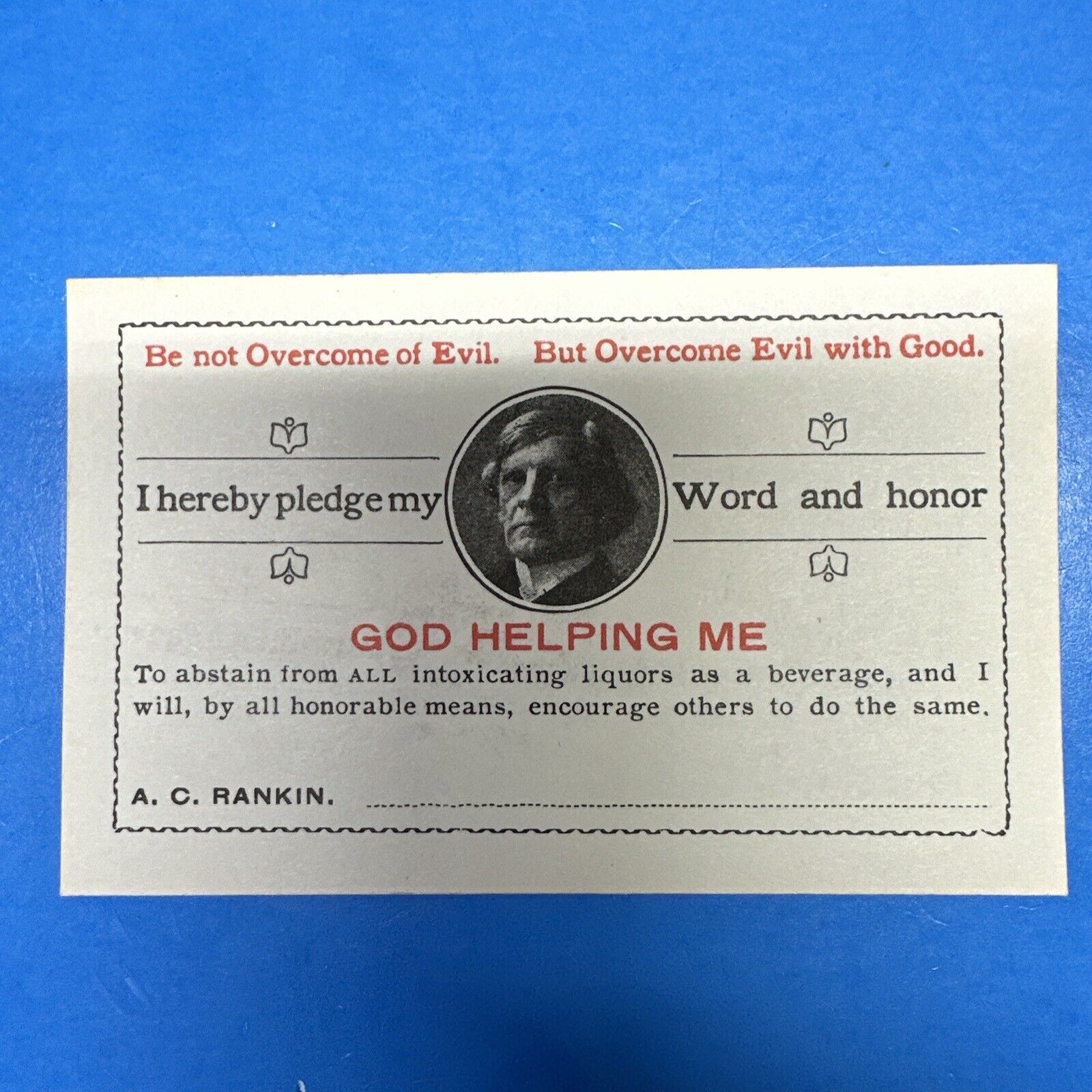 Pledge Card Abstain From Drinking Alcohol Women’s Temperance Union.  Alcoholic