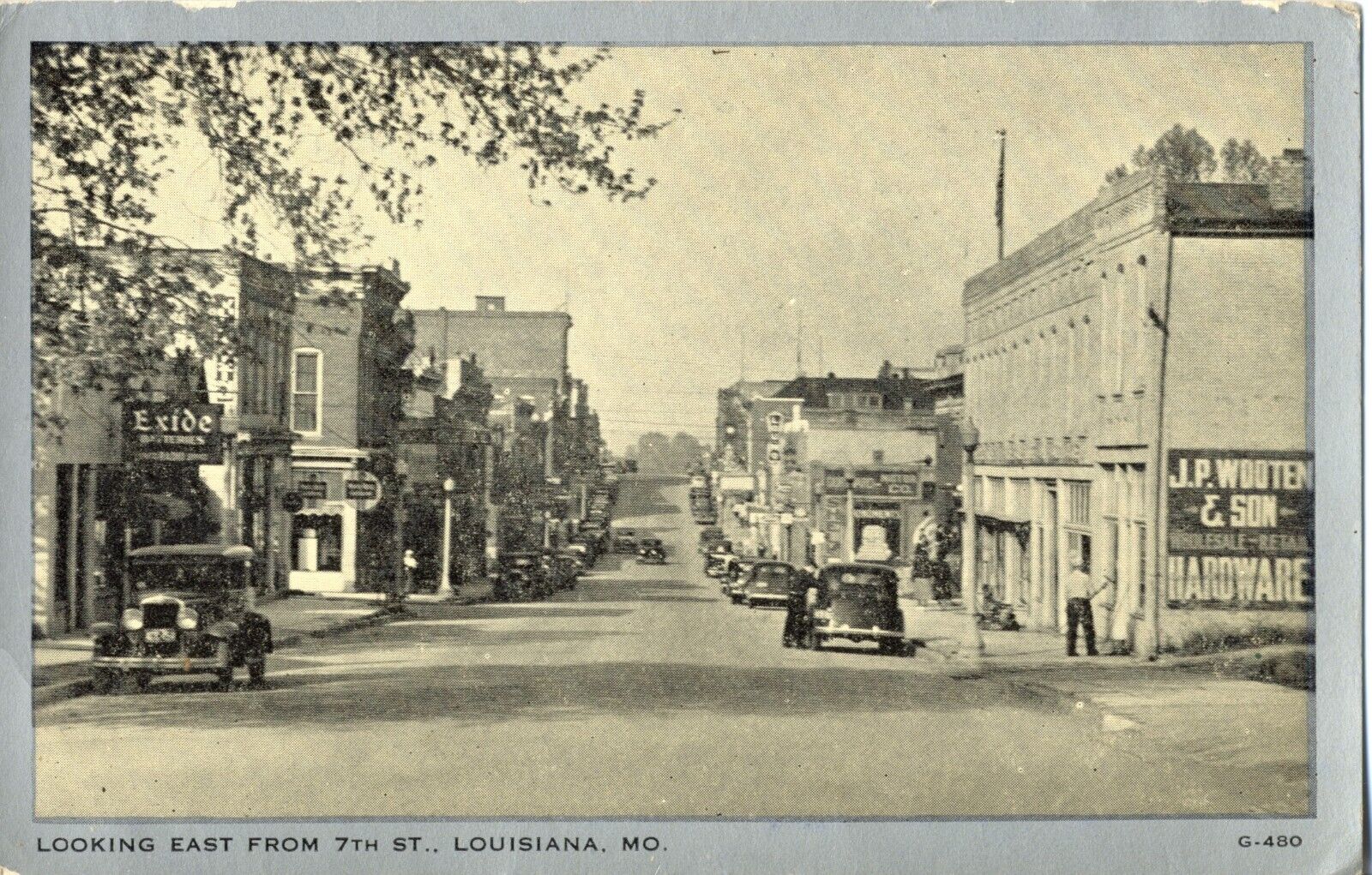 Looking East From 7th Street, Louisiana, Mo. Missouri Postcard #G-480
