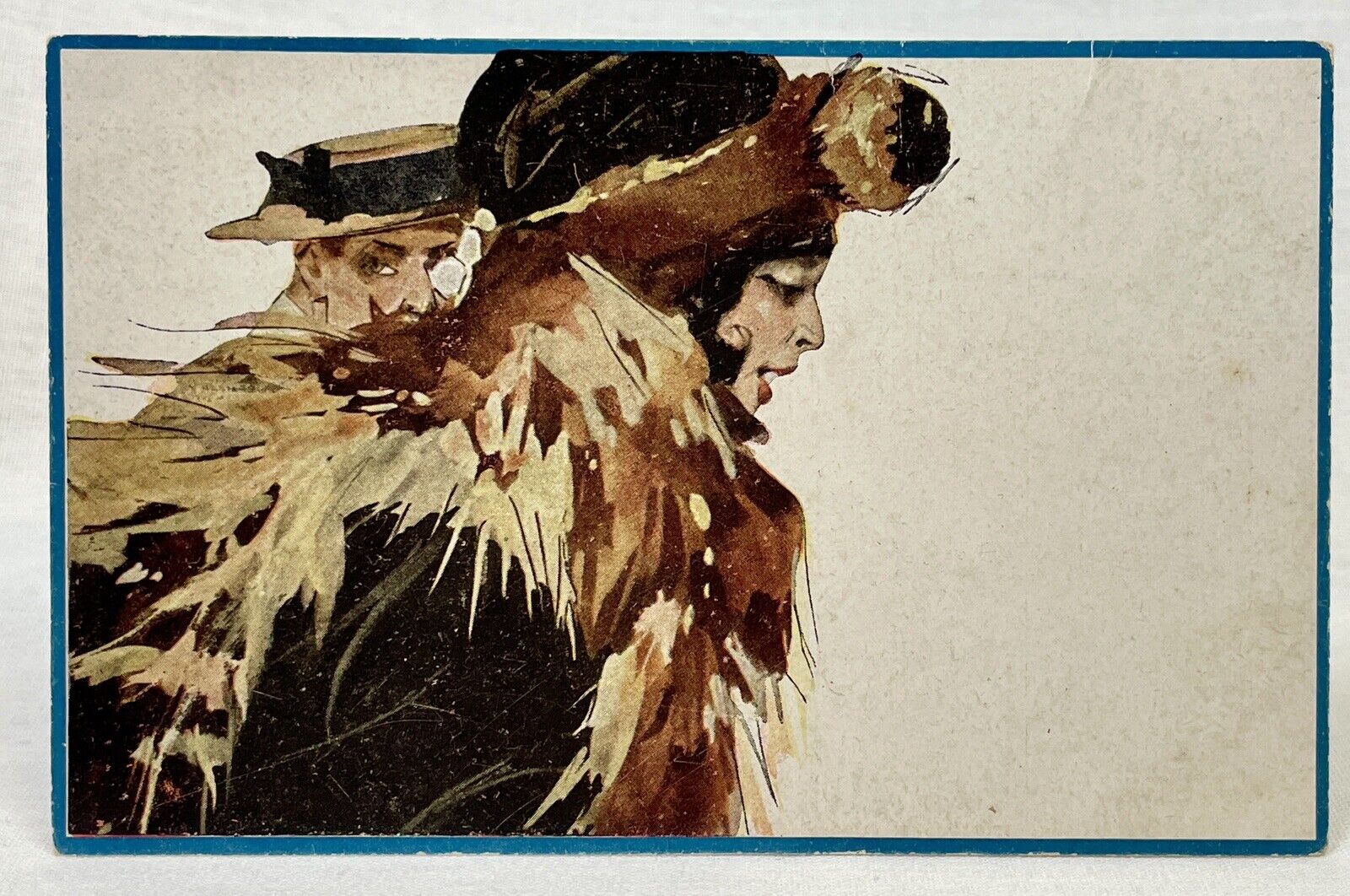 Italian Artist UNS | Luigi Bompard | Elegant Couple | Art Deco Theme | 1910s