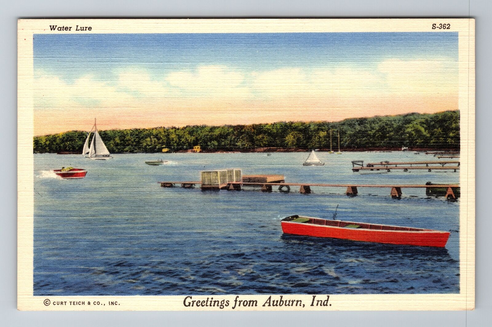 Auburn IN-Indiana, Water Lure, General Greetings, Antique, Vintage Postcard
