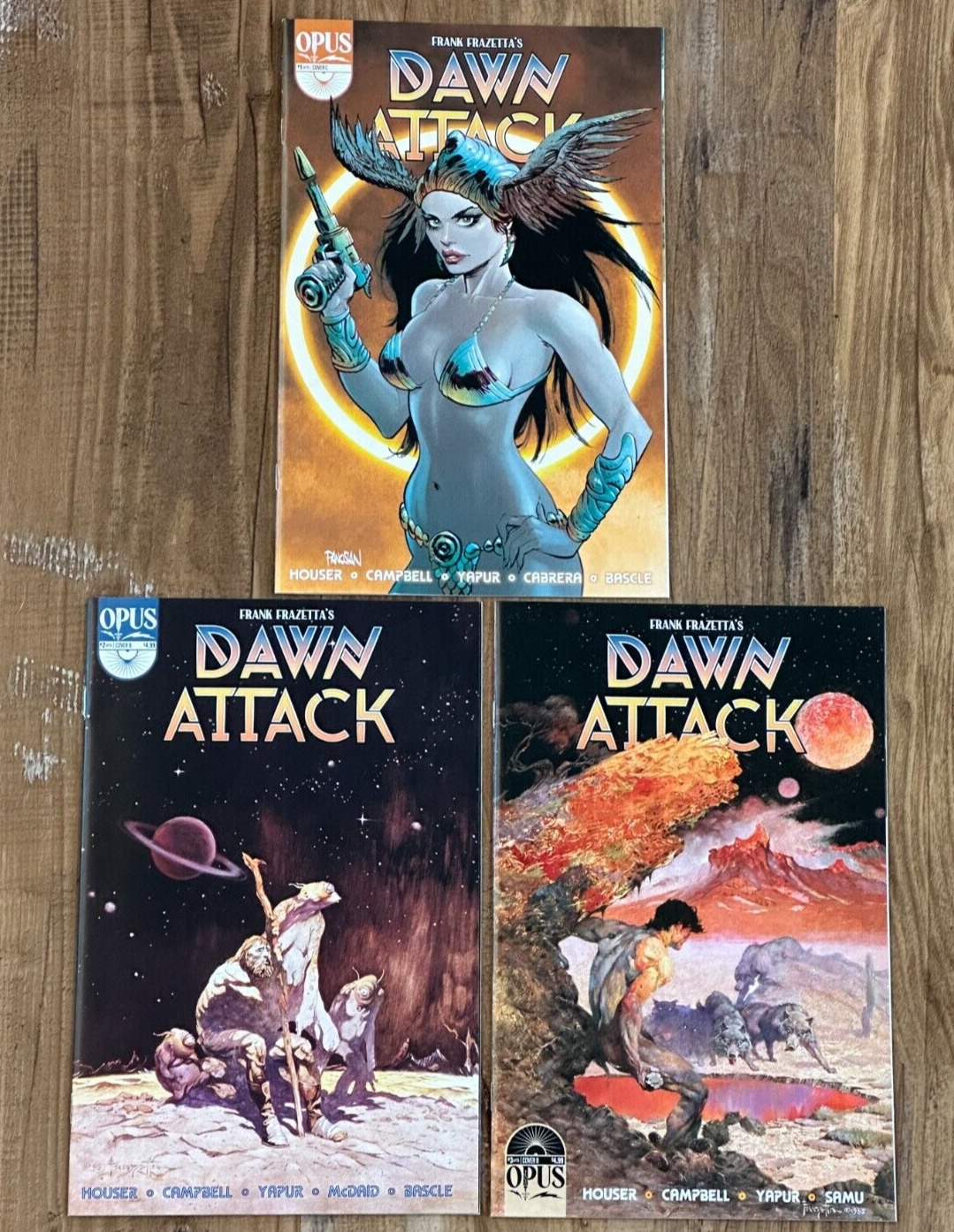 Dawn Attack #1 Cover C #2-#3 Cover B Comic Lot (Frank Frazetta\'s)