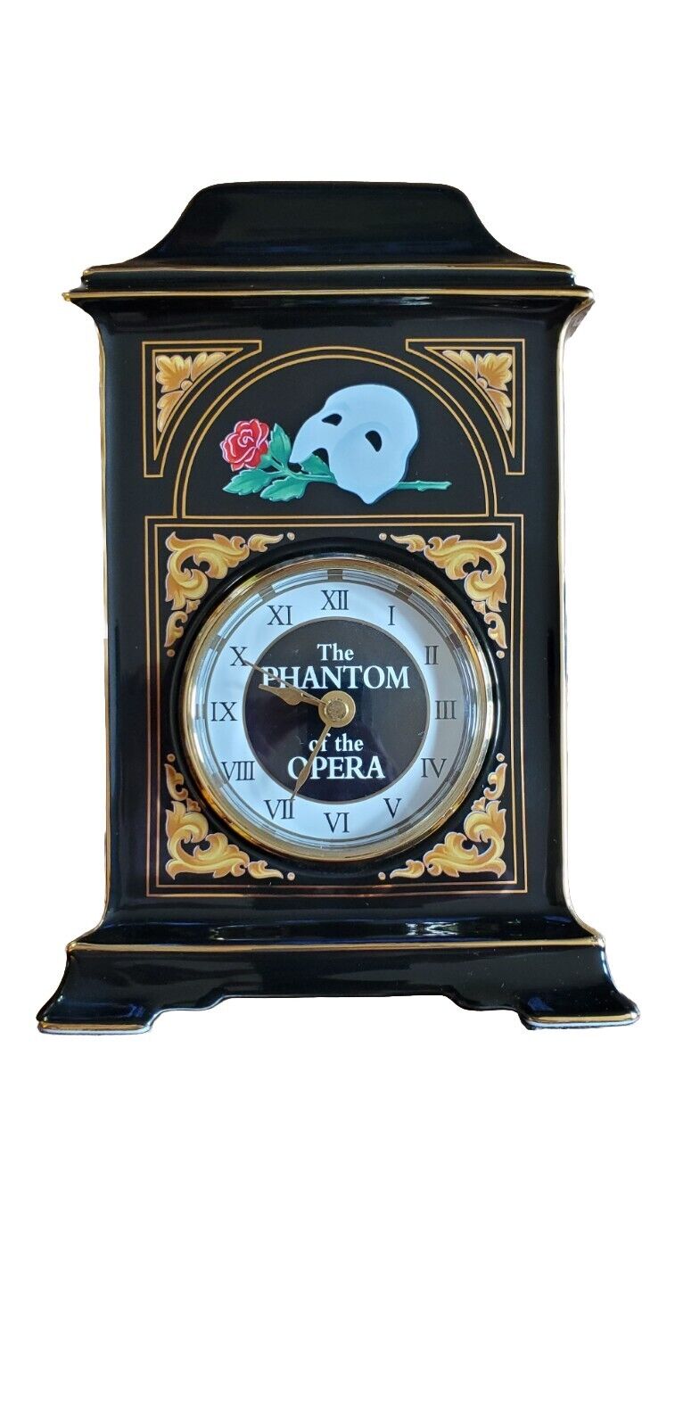 The San Francisco Music Box Co The Phantom Of The Opera Clock Mantle Piece MINT 