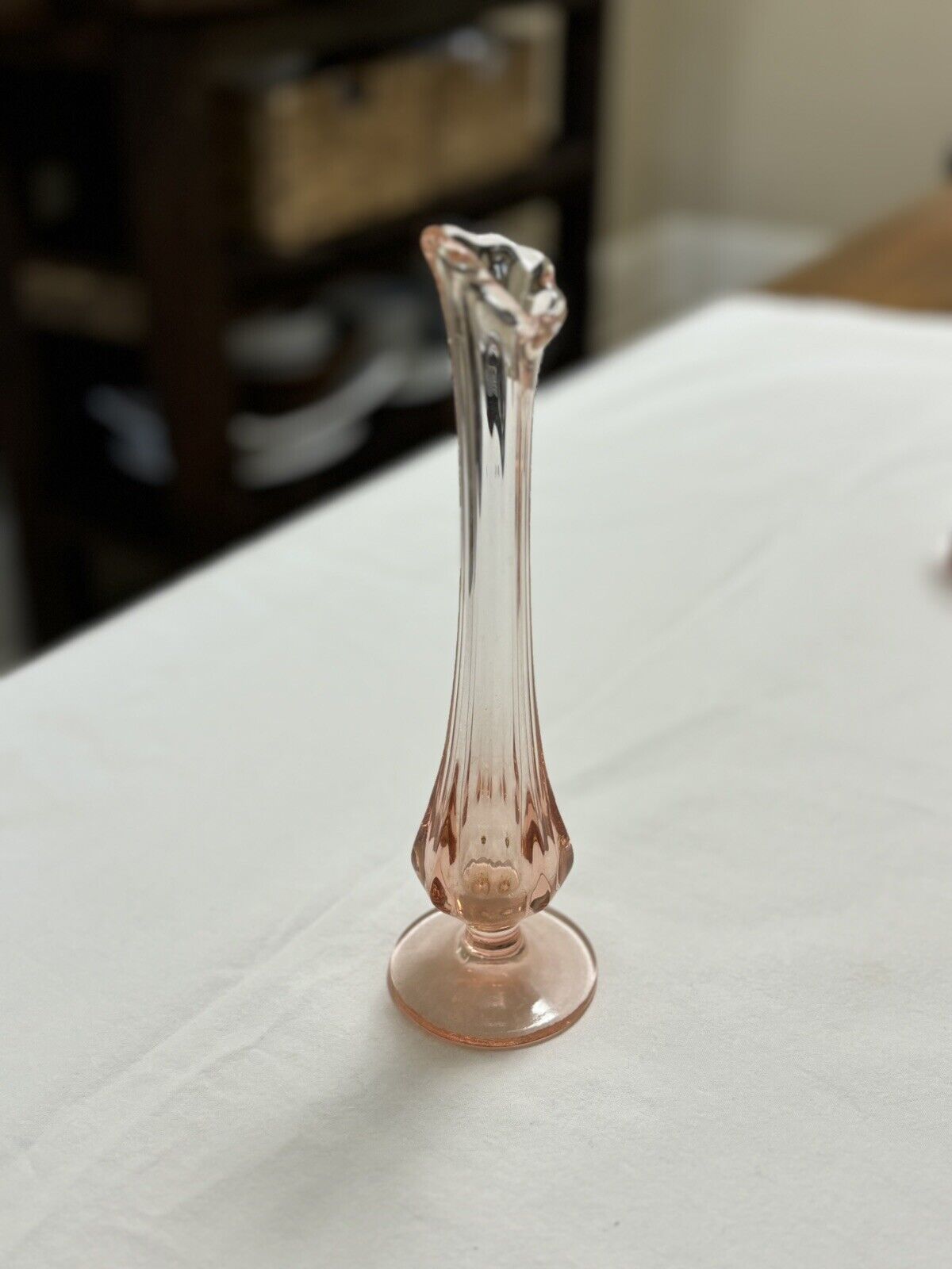 pink depression glass vase