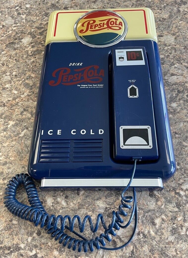 PEPSI COLA RETRO STYLE 50's WALL MOUNT 10 CENT TELEPHONE TESTED Drink Pepsi