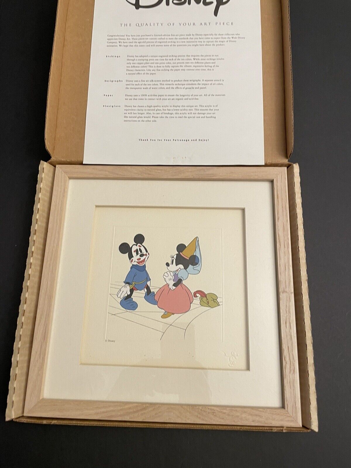 Disney sericel framed “The Brave Little Taylor 1938”