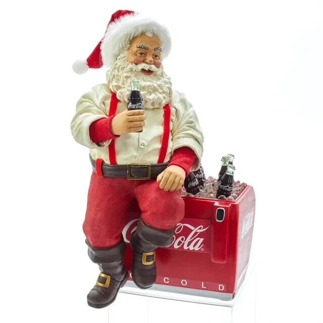 Kurt S. Adler Kurt Adler 10.5-Inch Coca-Cola Santa Sitting on Cooler Table Pi...
