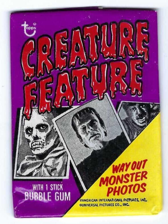 1973 TOPPS CREATURE FEATURE CARDS 1 UNOPENED  FUN PACK UNIVERSAL FRANKENSTEIN