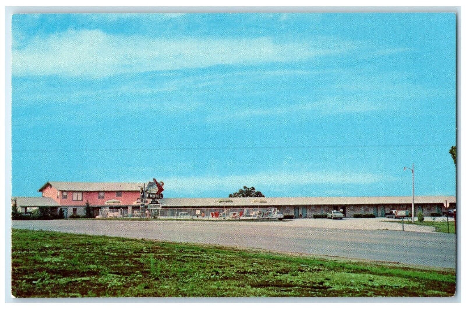 c1960's Oasis Motel And Swimming Pool Roadside Harrison Arkansas AR Postcard