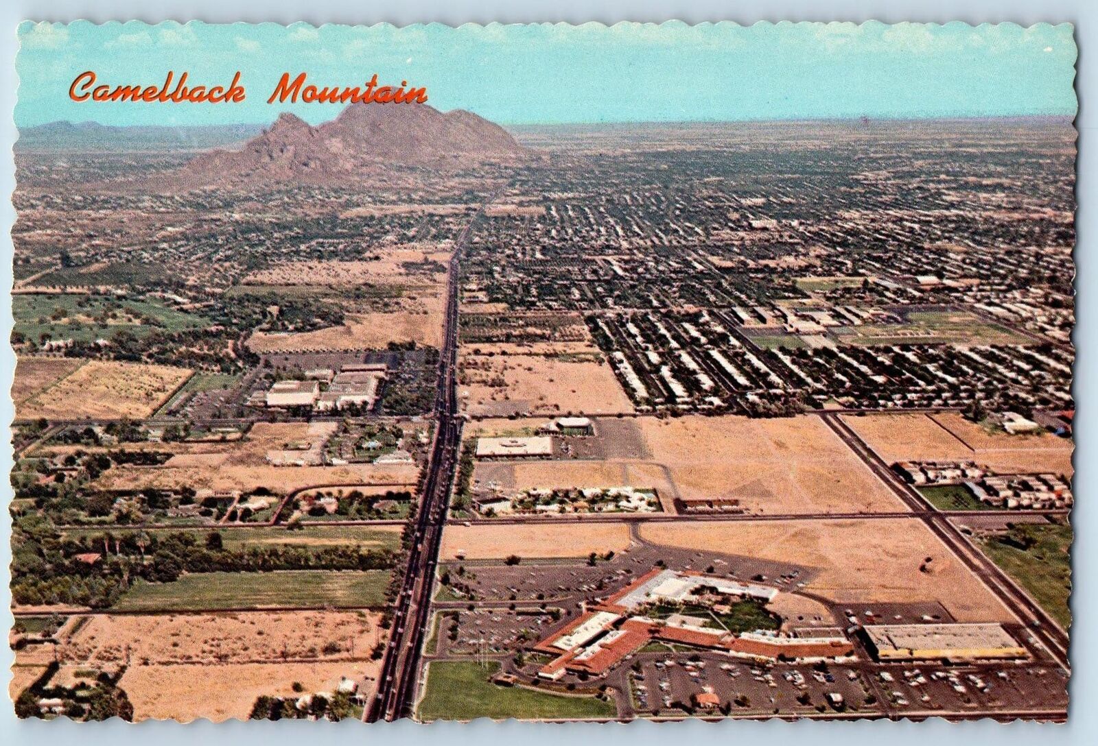 Phoenix Arizona AZ Postcard Bird's Eye View Of Camelback Mountain c1960s Vintage