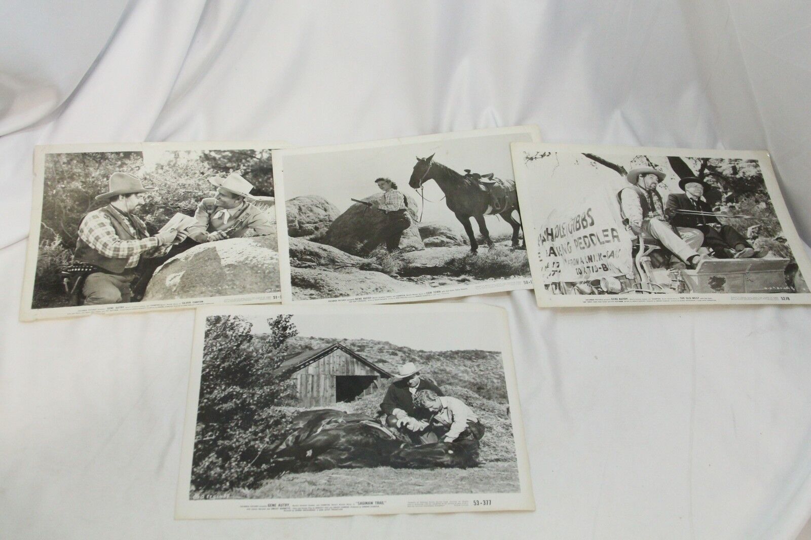 4 Gene Autry Press Photos Silver Canyon Saginaw Trail Old West Cow Town
