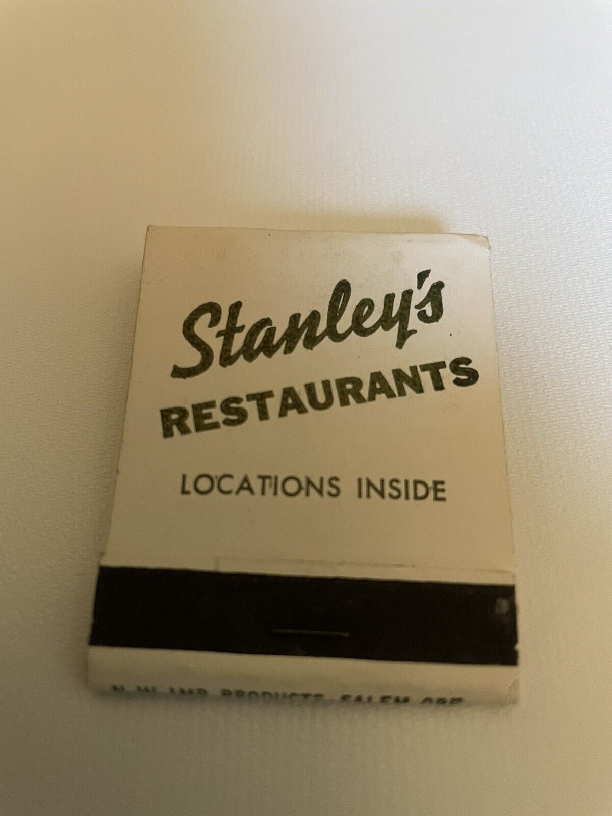 1950’s Stanley’s Restaurants Matchbook  Eugene Medford Albany OR Unstruck Full