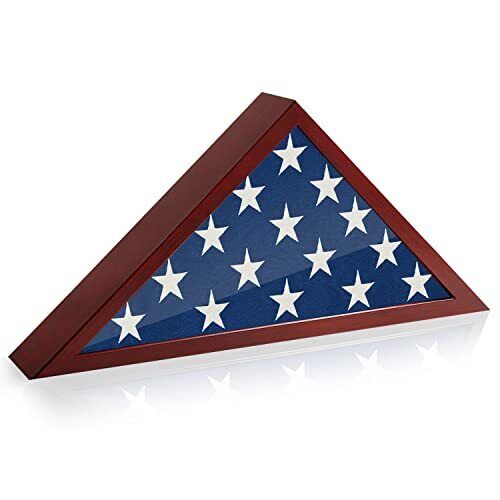 USA American Flag Case Frame Memorial Flag Display Case for Table Wall Hanging