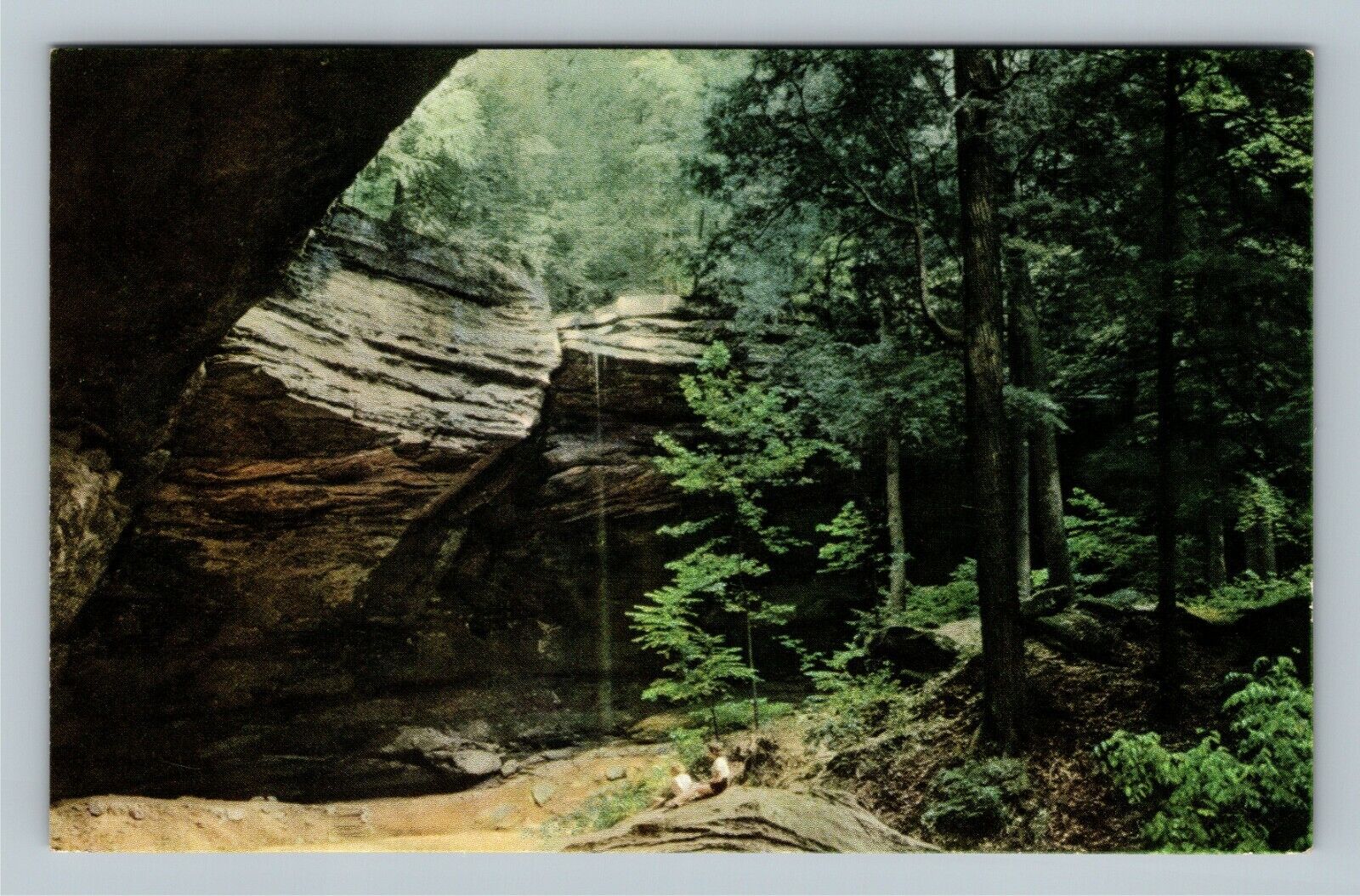 South Bloomingville OH, Ash Cave, Hocking State Park, Ohio Vintage Postcard