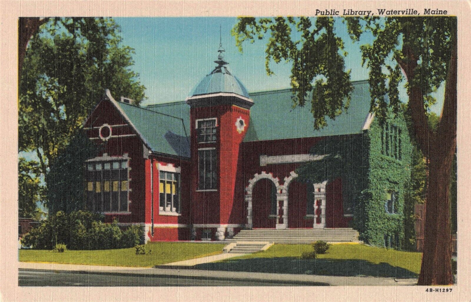 Public Library Waterville ME Maine c1930\'s Postcard E19