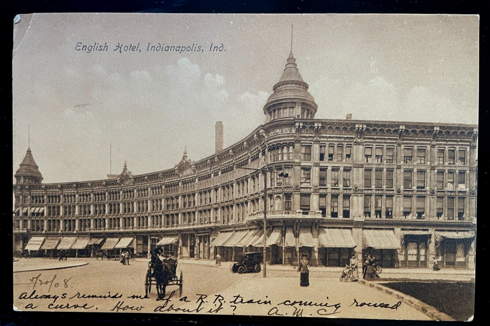 Vintage Postcard 1908 Engish Hotel, Indianapolis, Indiana (IN)