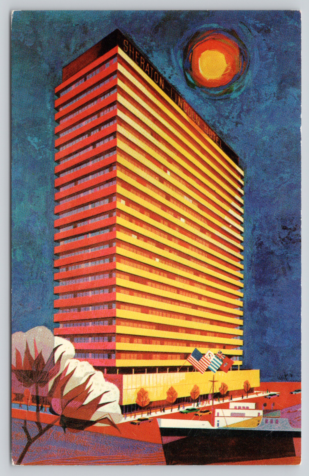 Postcard Houston, Texas, Sheraton Lincoln Hotel Advertising A594