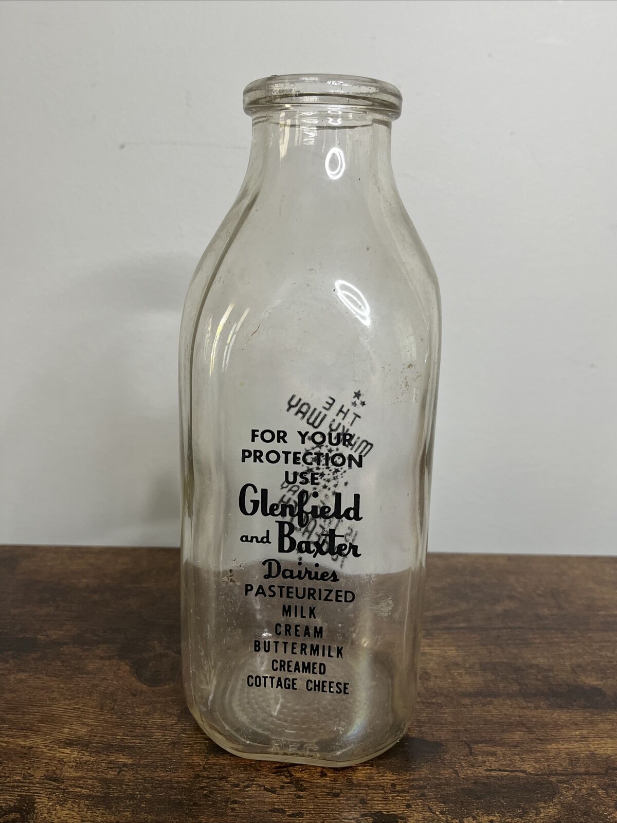 SSPQ Milk Bottle Glenfield Dairy Watkins Glen NY SCHUYLER CO For Protection
