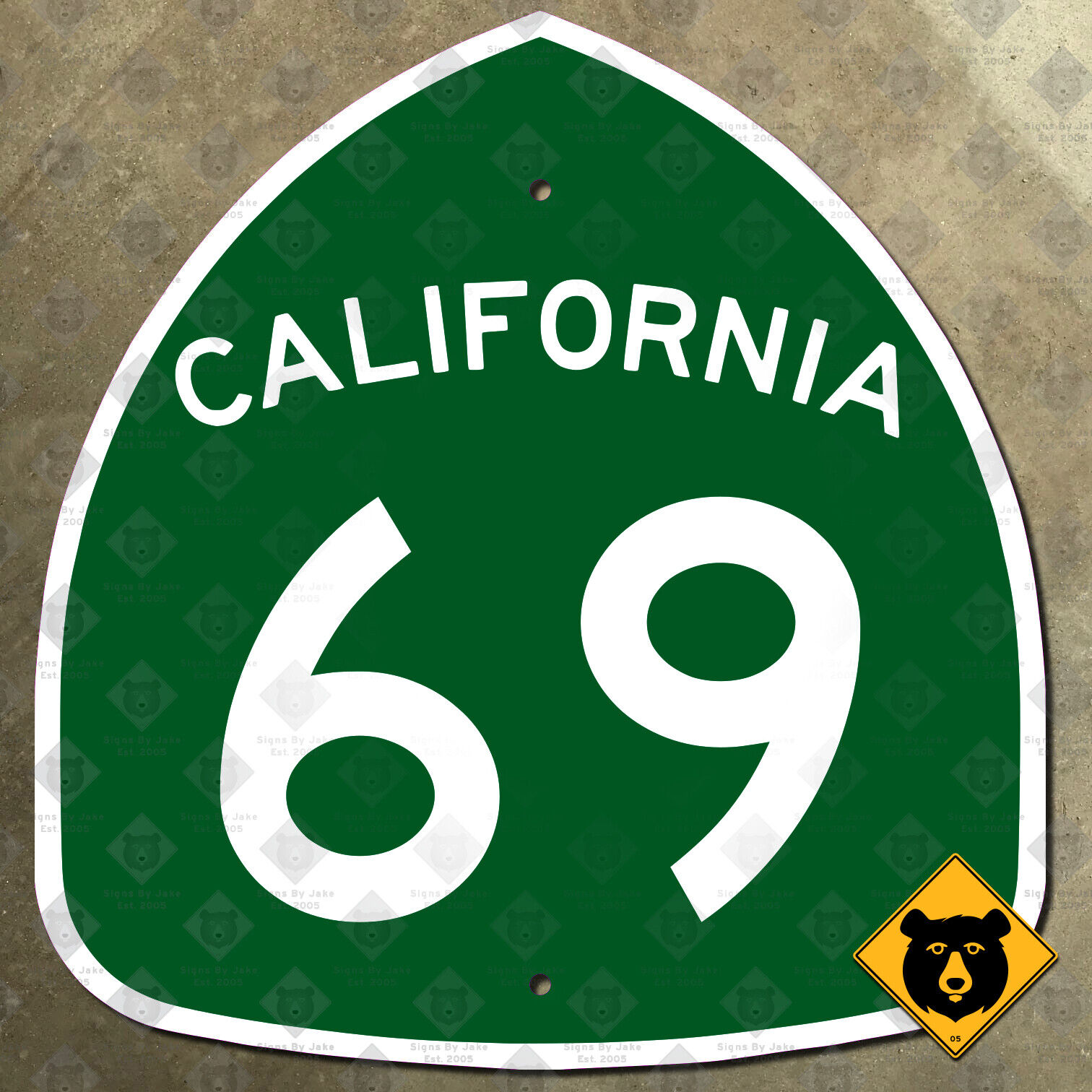 California state route 69 road highway sign Exeter Kings Canyon 1964 11x12