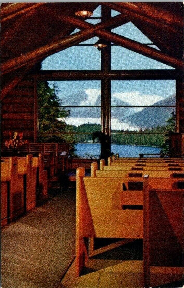 Auke Alaska AK Chapel By The Lake Mendenhall Glacier Vintage 1960s Postcard 