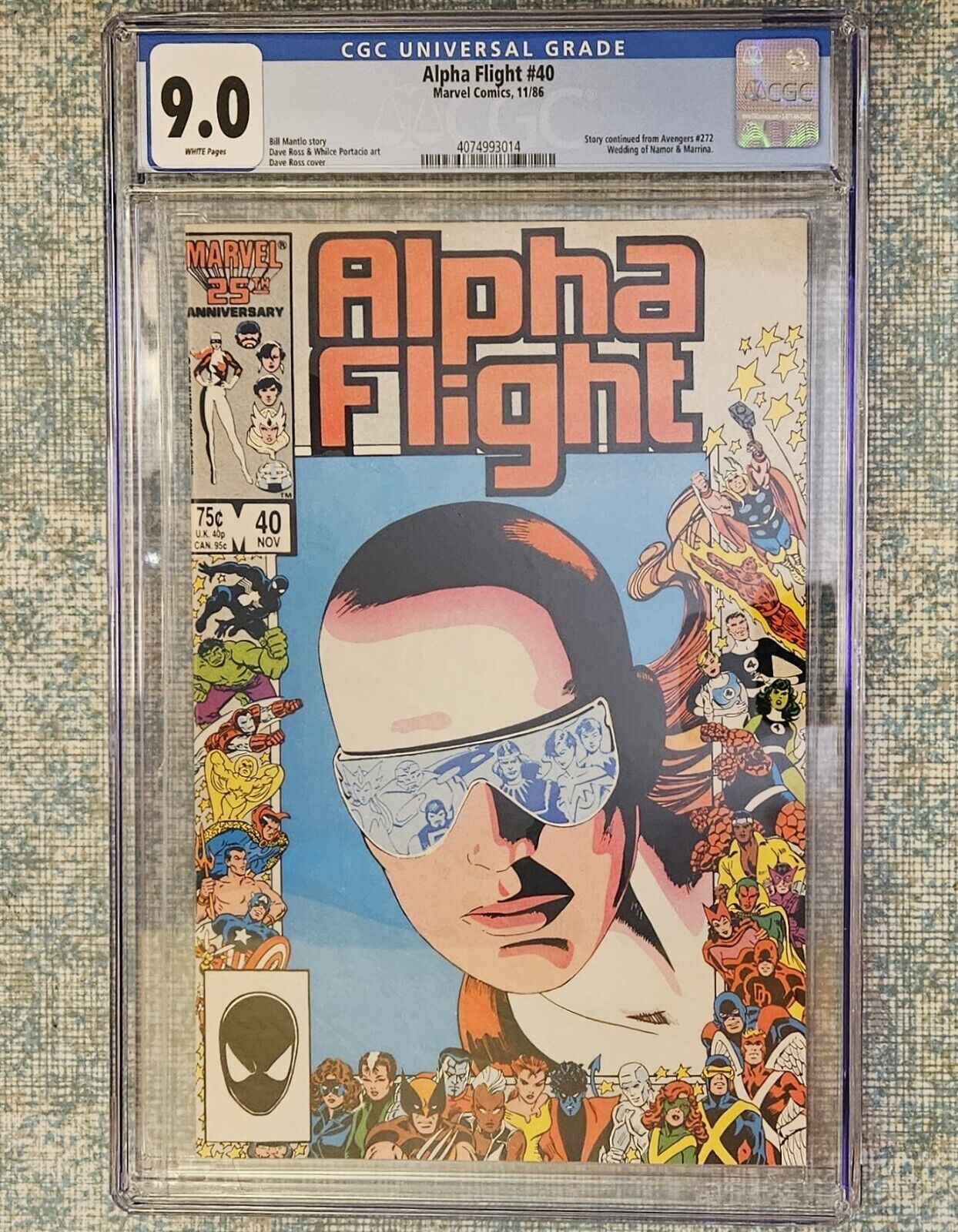 Alpha Flight 40 CGC 9.0 WP Marvel 1986 25th Anniversary Namor Marrina Wedding