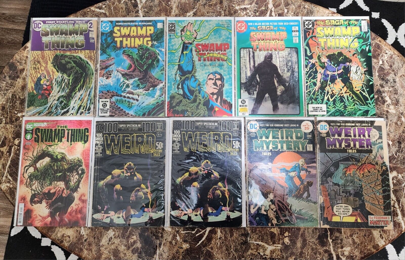 Horror Comic Book Lot of 10. DC. Swamp Thing. KEYS. Vintage. Bronze Age.