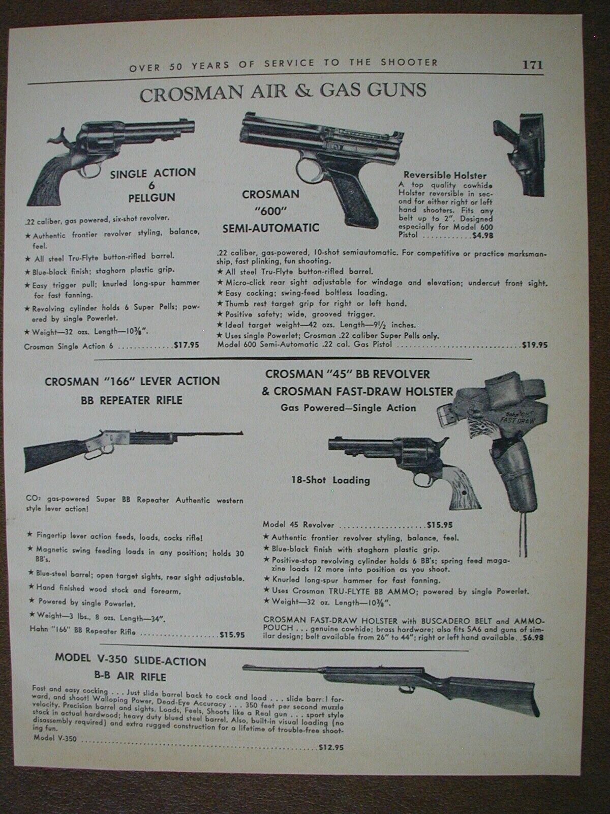 1964 Crosman Air & Gas Guns Home Shooting Sets 2 sided Vintage PRINT AD 60-171