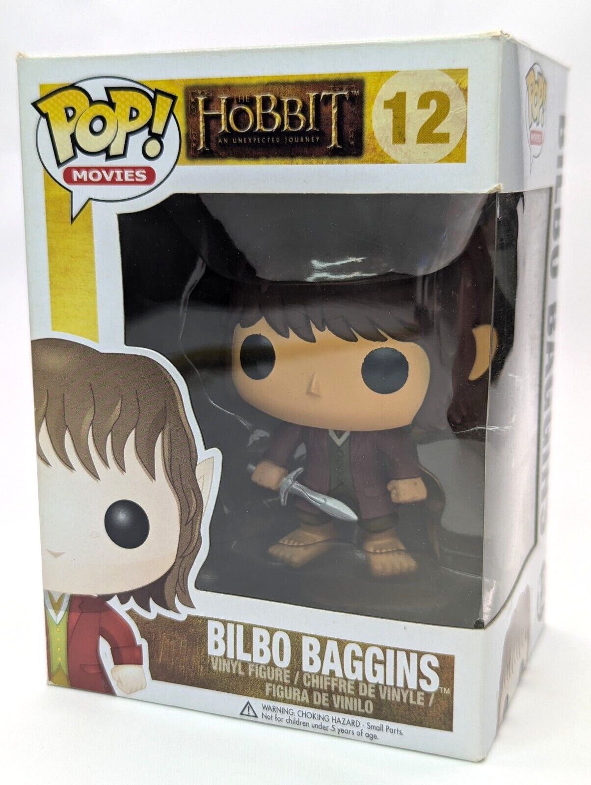 Bilbo Baggins The Hobbit #12 Funko Pop Vinyl + Hard Protector, Box Wear,  RARE