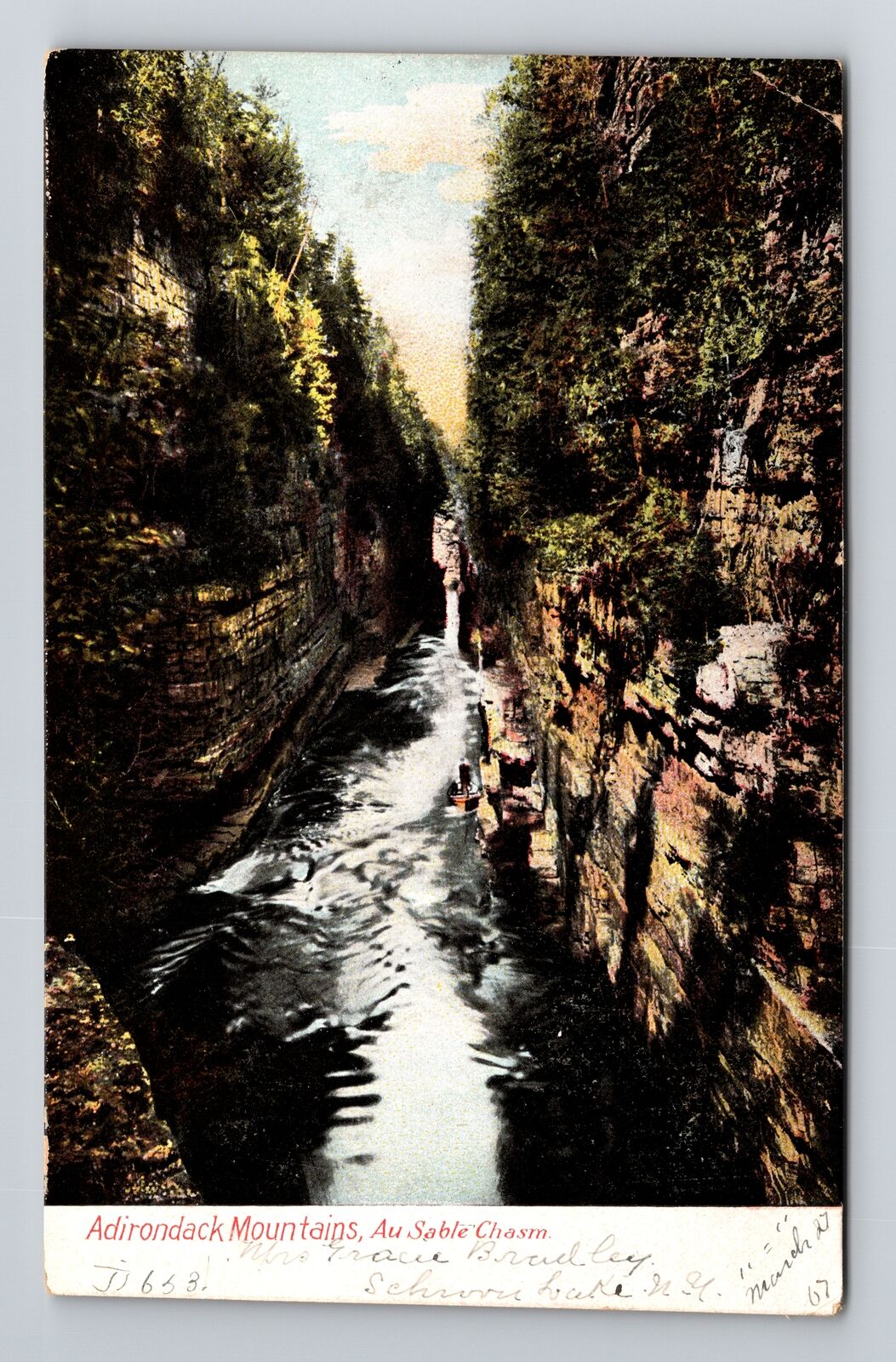 Adirondack Mountains NY-New York, Au Sable Chasm, Vintage Postcard