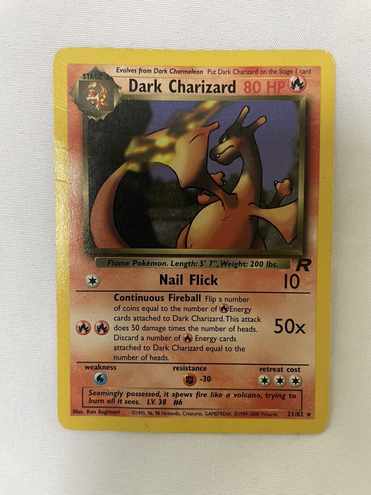 Dark Charizard Pokemon Team Rocket Card 21/82 Non Holo