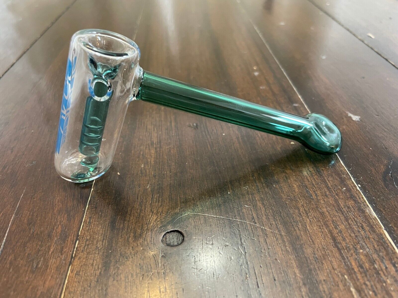 5” Grav Mini Glass Water Pipe Hammer Lake Green Logo Colors Vary
