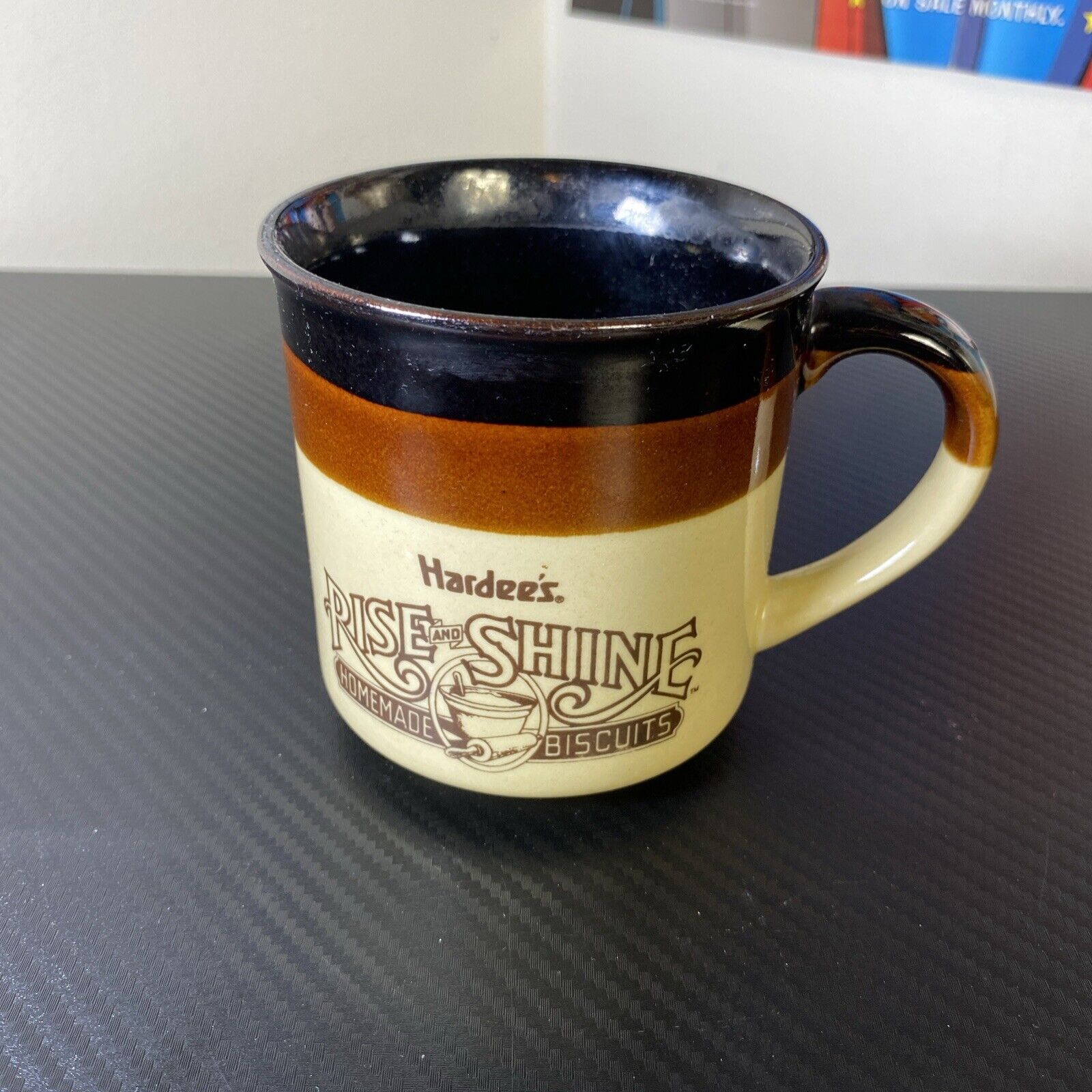 Hardee’s Vintage Coffee Cup Mug Dated 1989 Rise and Shine Breakfst Fast Food