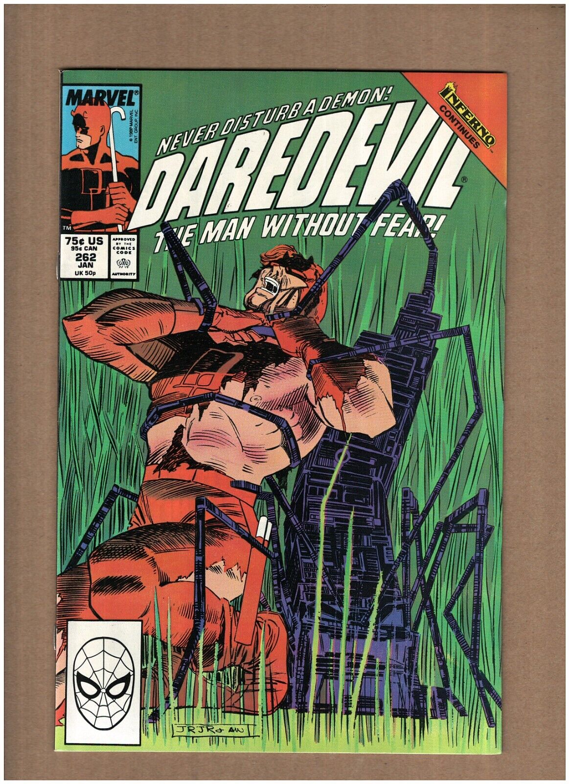 Daredevil #262 Marvel Comics 1989 Ann Nocenti Romita Jr. INFERNO VF+ 8.5