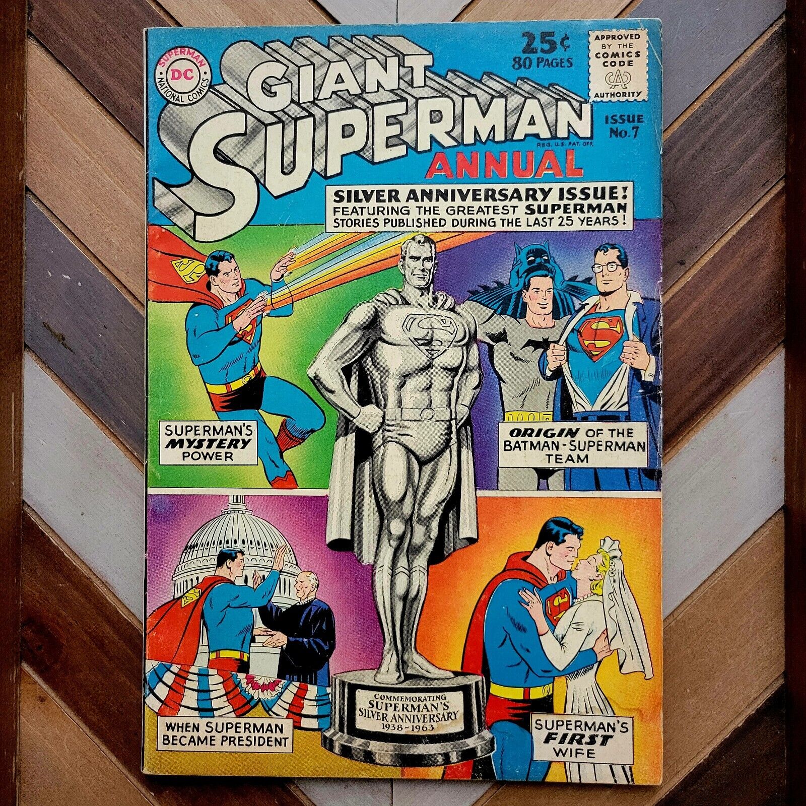 SUPERMAN ANNUAL #7 VG (DC 1963) 80-pg Giant 25th Anniv Issue Back Cover Gallery
