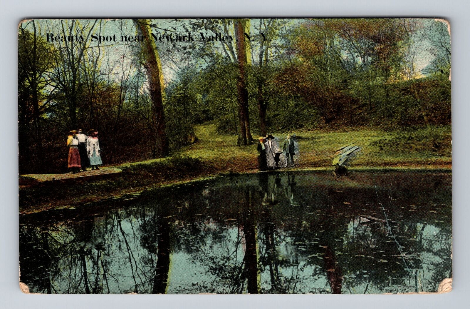 Newark Valley NY-New York, Scenic Lake Spot, Antique Vintage Postcard