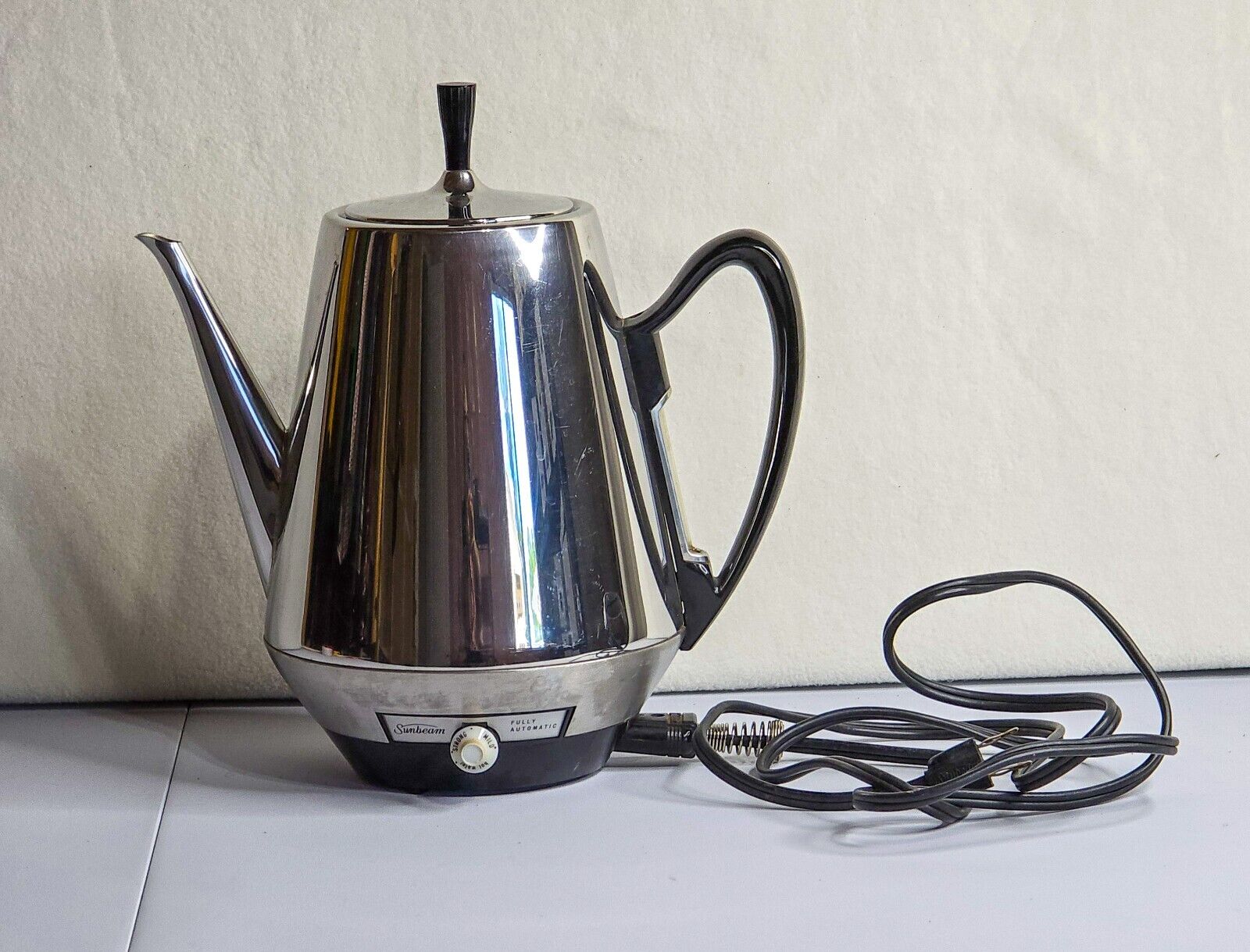 Vtg Chrome Sunbeam Fully Automatic Electric Coffee Percolator Model AP76 Tested