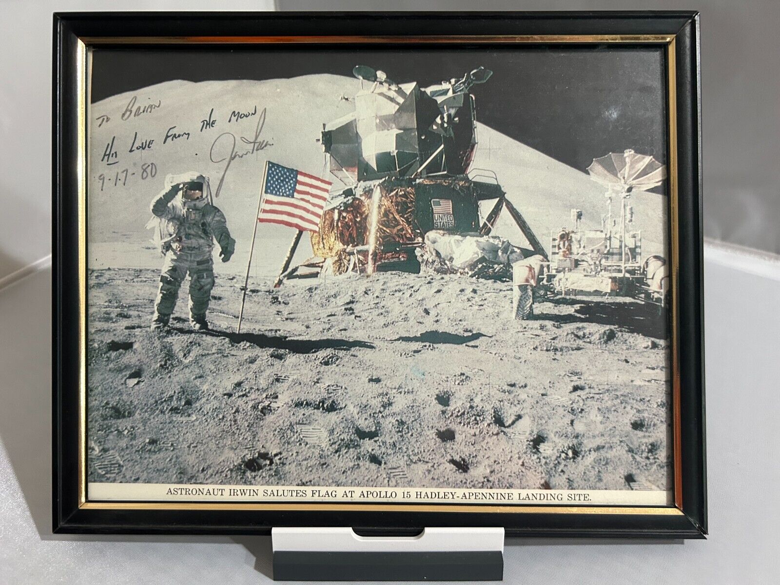 Signed Astronaut Irwin Salutes Apollo 15 Hadley-Apennine Landing Site $350 OBO