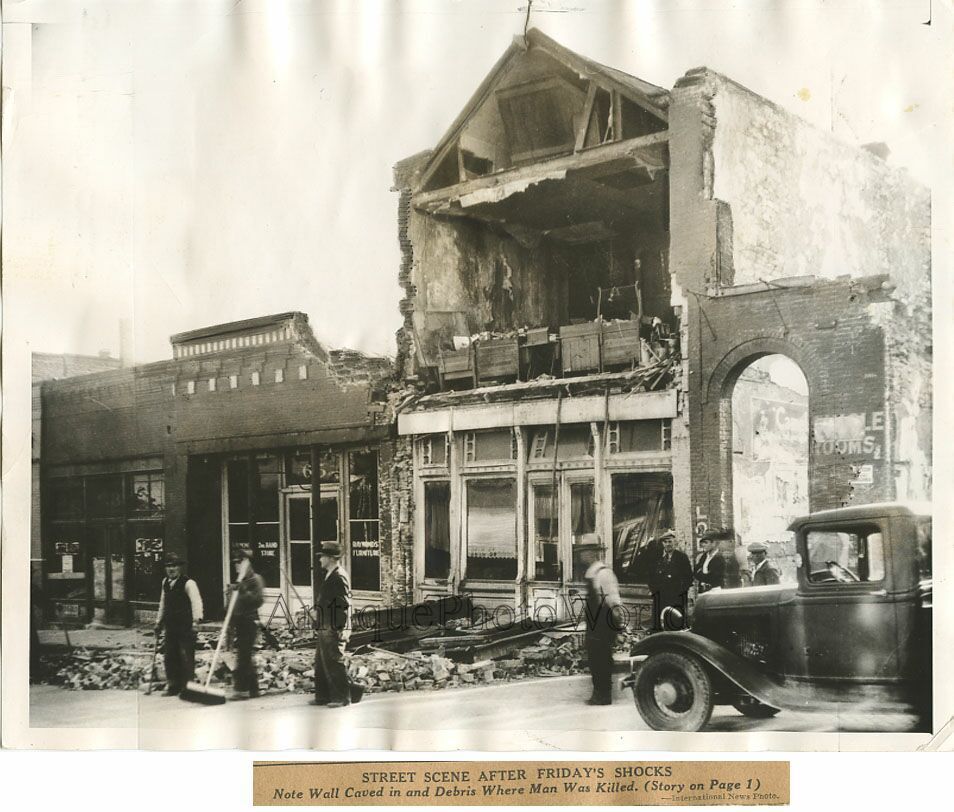 Helena Montana earthquake destroyed street 1935 photo