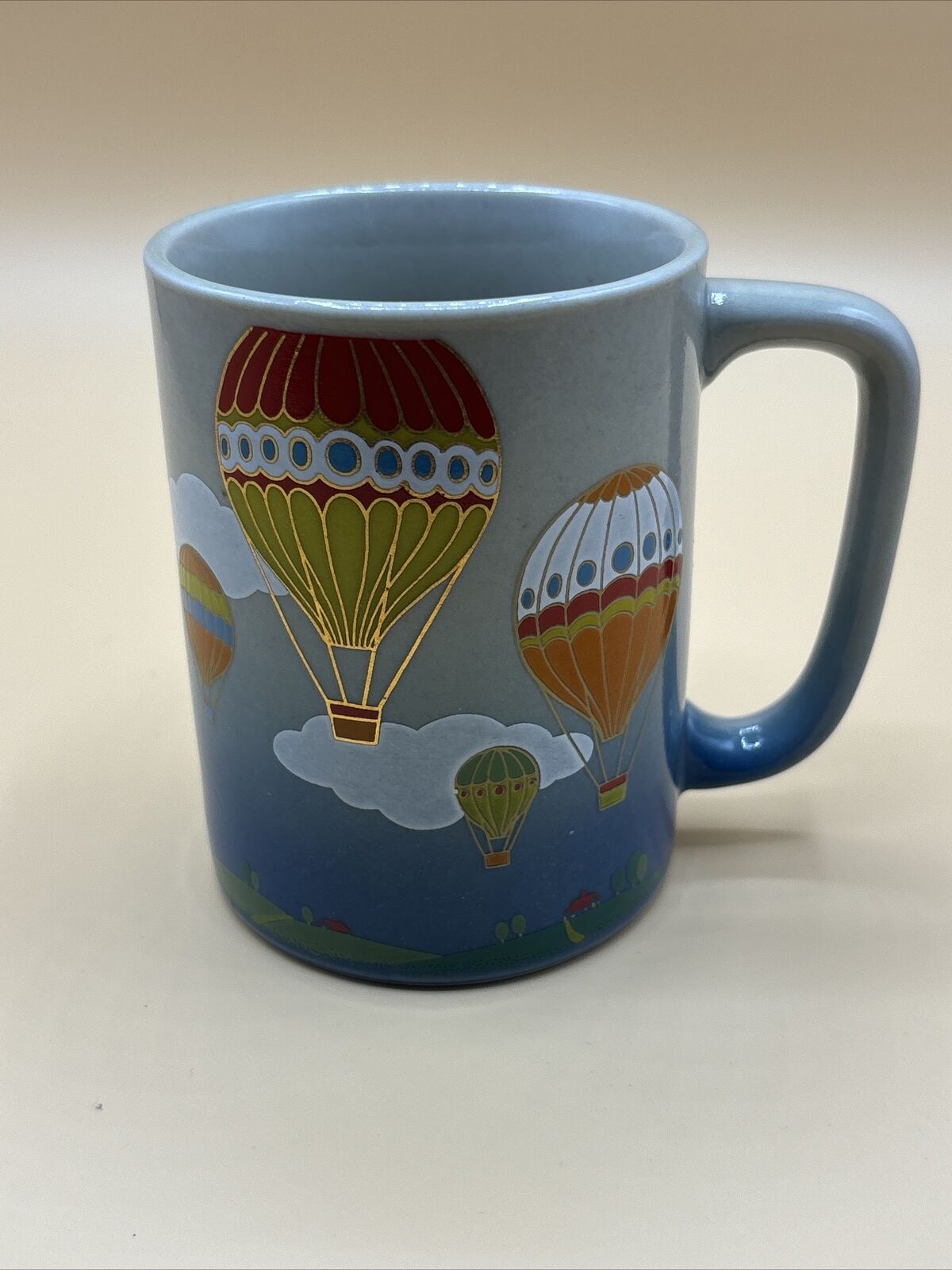 Vintage Hot Air Balloon Otagiri Japan Coffee Mug Cup 1970s Ombre