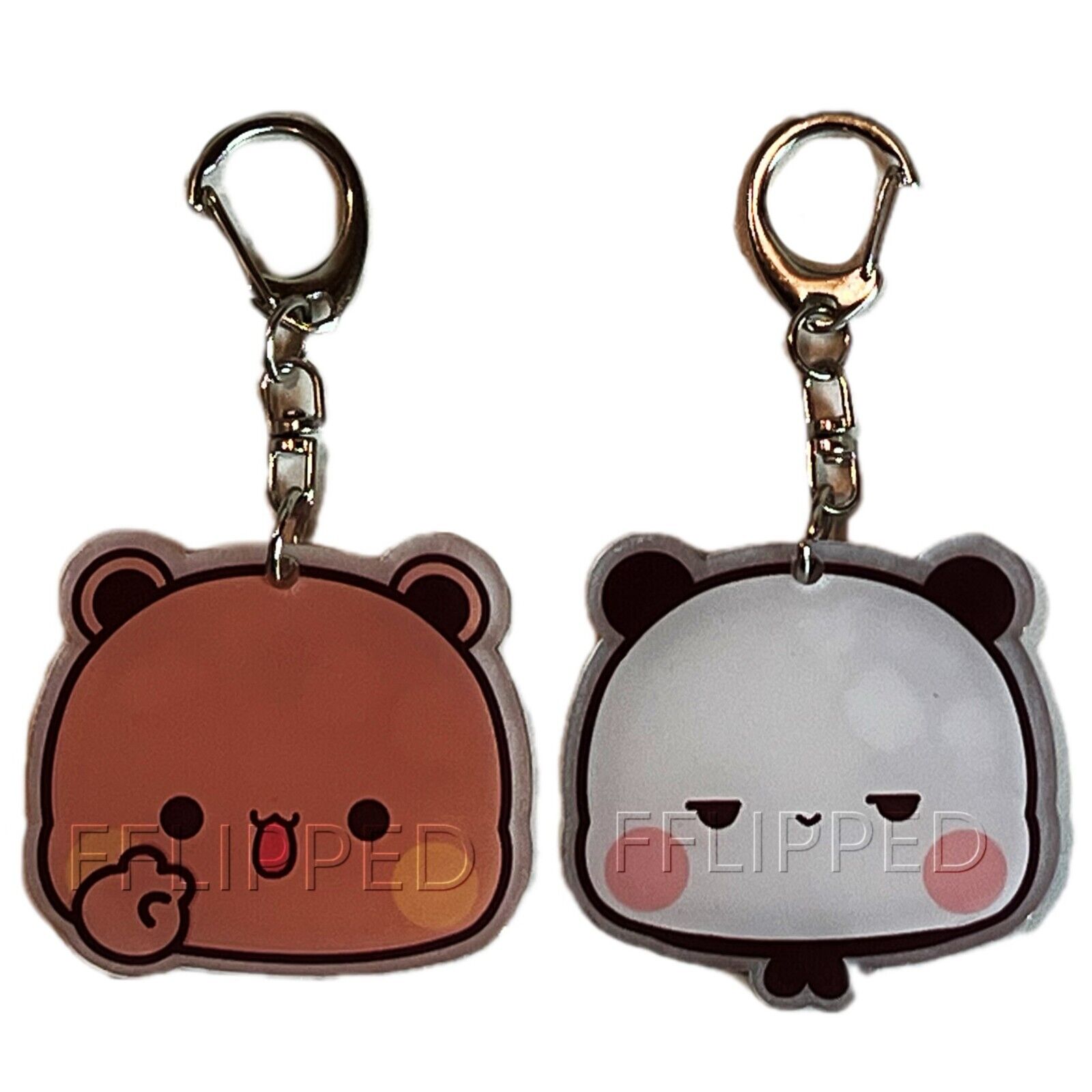 Bubu & Dudu Panda Acrylic Cute Cartoon Bear Keychain, Gift for Couple, Lover, gf