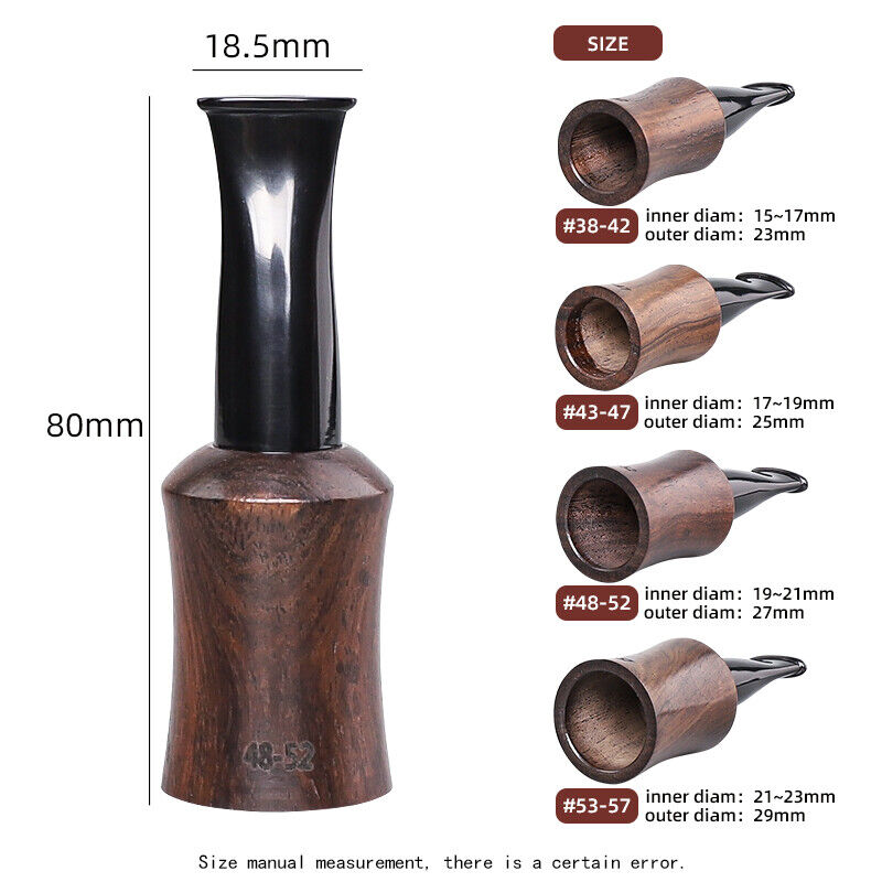 4pcs Handcrafted Cigar Tips Holder Set Ebony Wooden Cigar Mouthpiece For Men