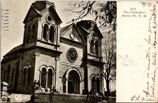 Santa Fe NM St Francis Cathedral Postcard 1907