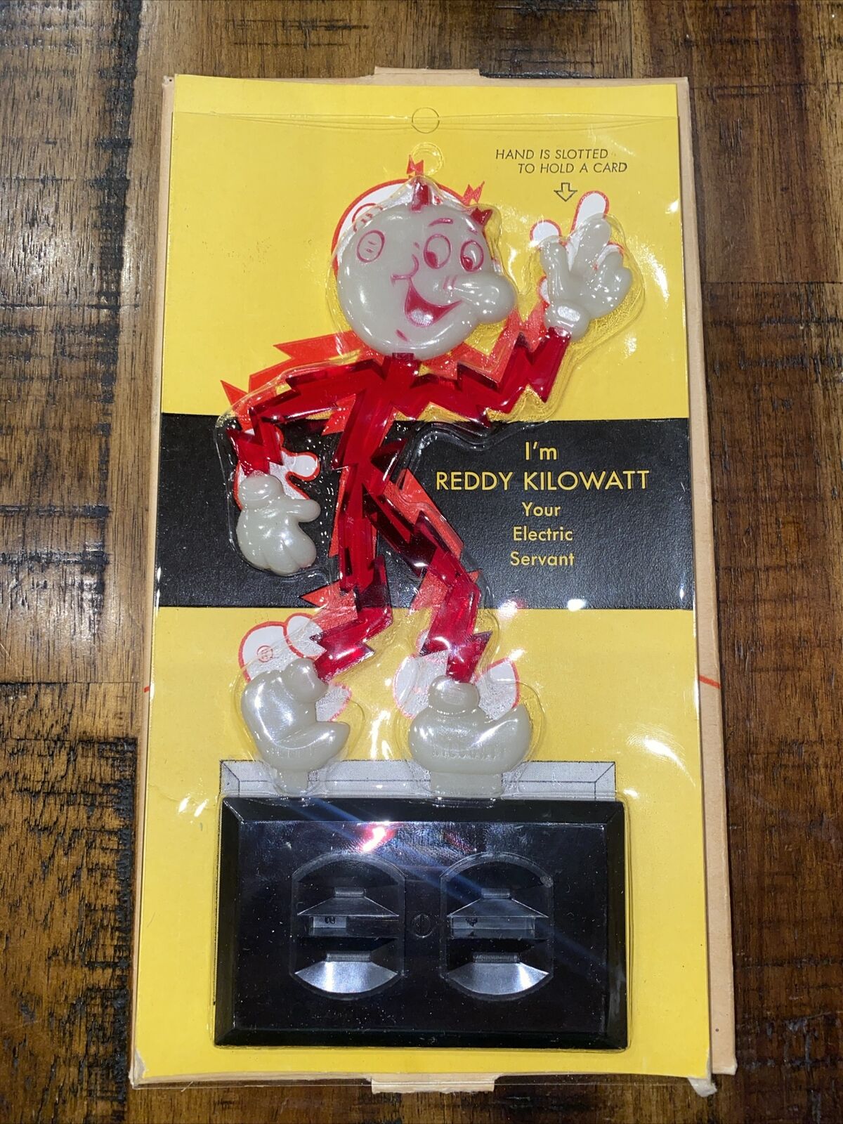 REDDY KILOWATT 1961 VINTAGE ADVERTISING FIGURE  MINT IN BOX GLOWS IN THE DARK