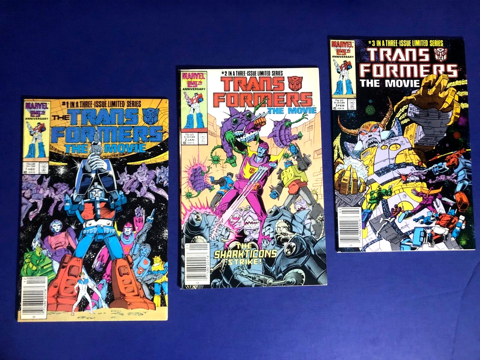 Transformers the Movie # 1 2 3 (1986) Complete 3-Issue Set 1st Galvatron VF/NM