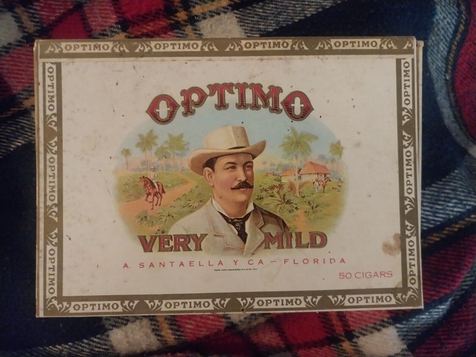 Vintage Optimo Palmas Cigar Box Very Mild. Good condition. Barely used. 