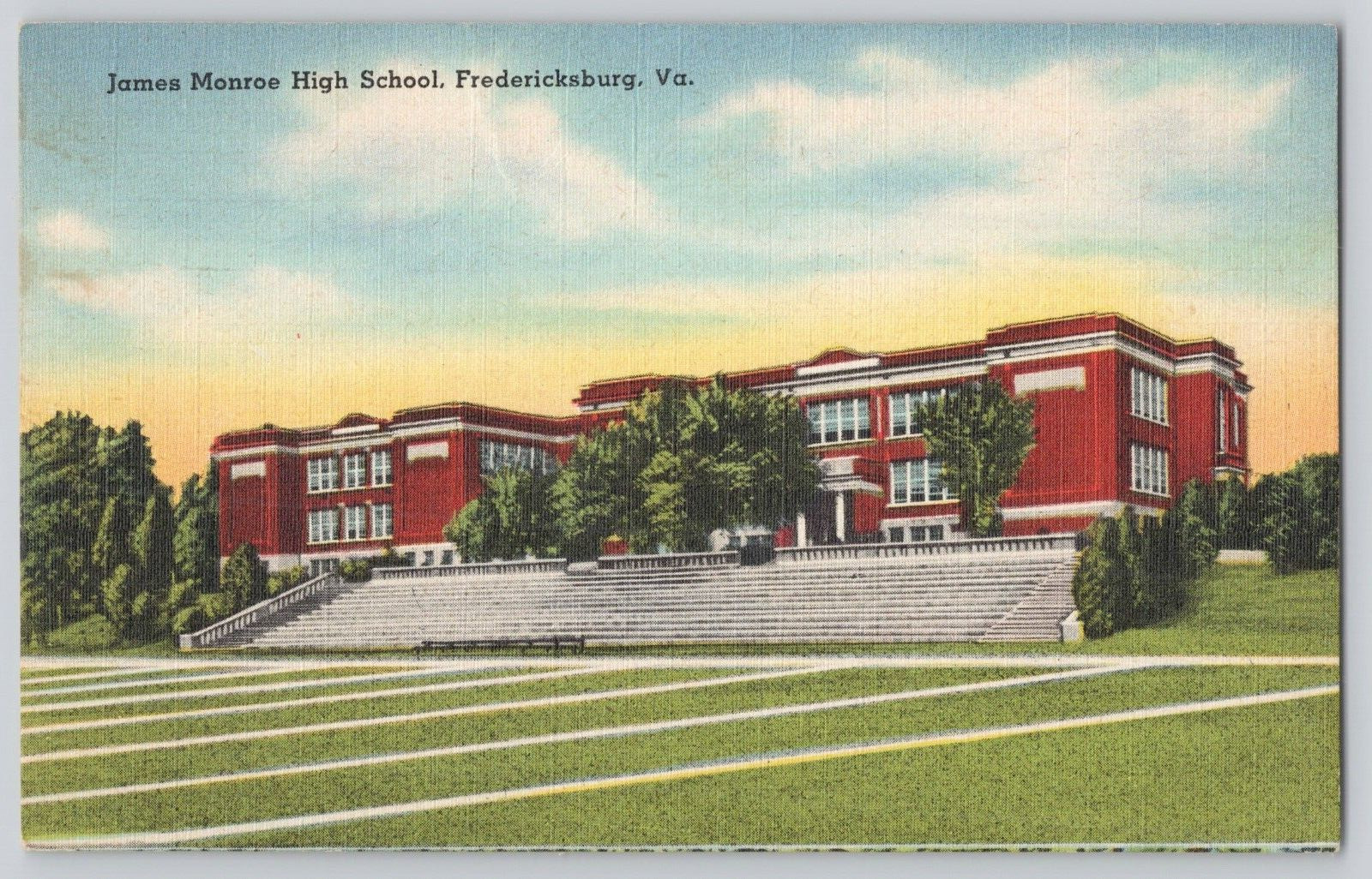 Postcard James Monroe Highschool, Fredericksburg, Va