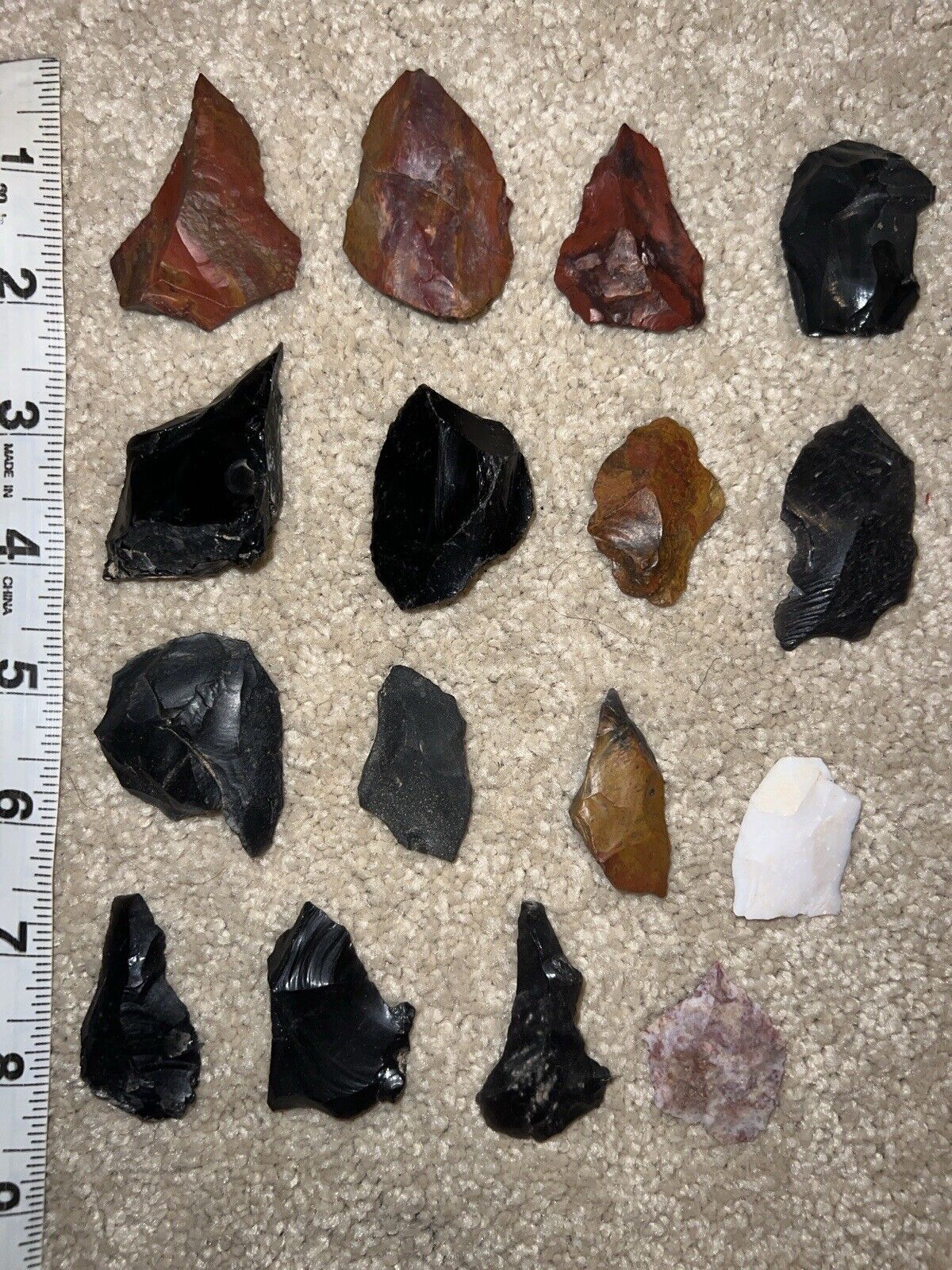 Lovely Group Of Chumash Points & Paleolithic Tools Santa Barbara California
